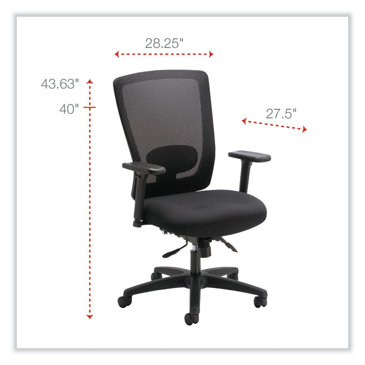 Alera Envy Series Mesh Mid-Back Multifunction Chair, Supports Up To 250 Lb, 17" To 21.5" Seat Height, Black 2