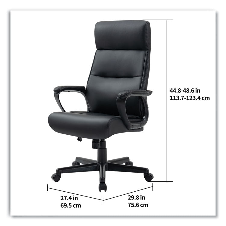 Alera Oxnam Series High-Back Task Chair, Supports Up to 275 lbs, 17.56" to 21.38" Seat Height, Black Seat/Back, Black Base 7