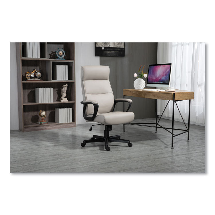 Alera Oxnam Series High-Back Task Chair, Supports Up to 275 lbs, 17.56" to 21.38" Seat Height, Tan Seat/Back, Black Base 10