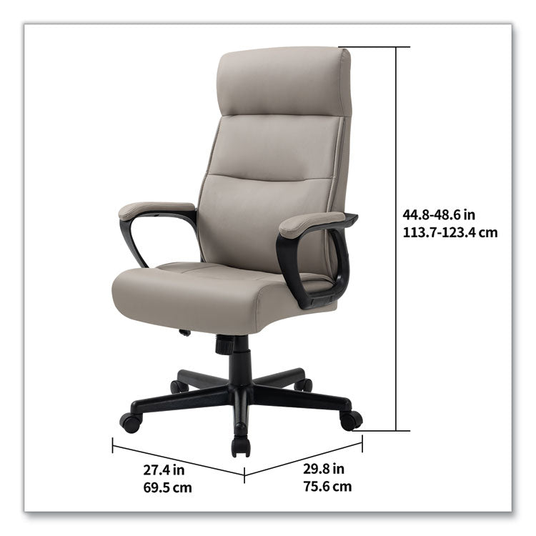 Alera Oxnam Series High-Back Task Chair, Supports Up to 275 lbs, 17.56" to 21.38" Seat Height, Tan Seat/Back, Black Base 5