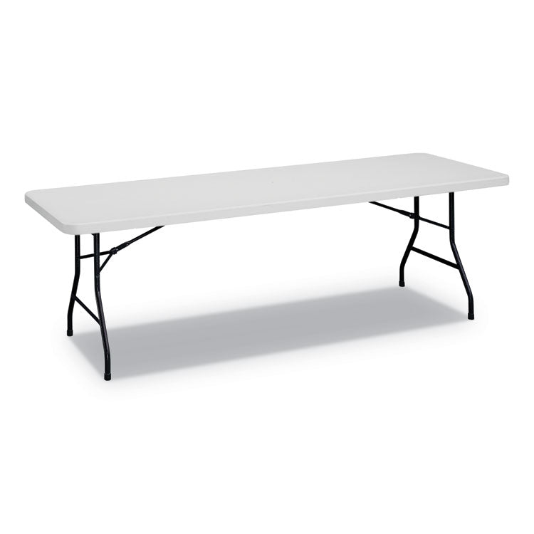 Rectangular Plastic Folding Table, 96w X 30d X 29.25h, Gray 1