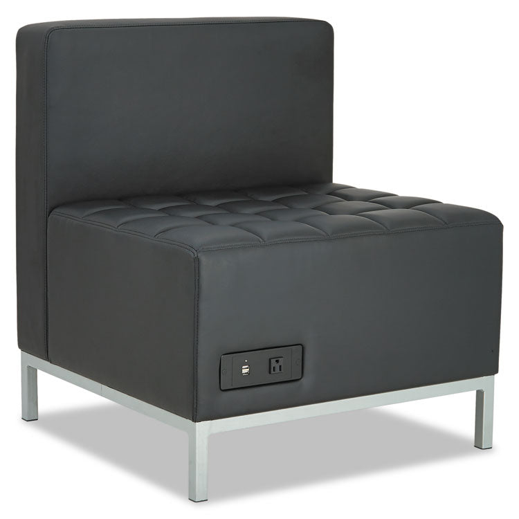 Alera Qub Series Powered Armless L Sectional, 26.38w X 26.38d X 30.5h, Black 1