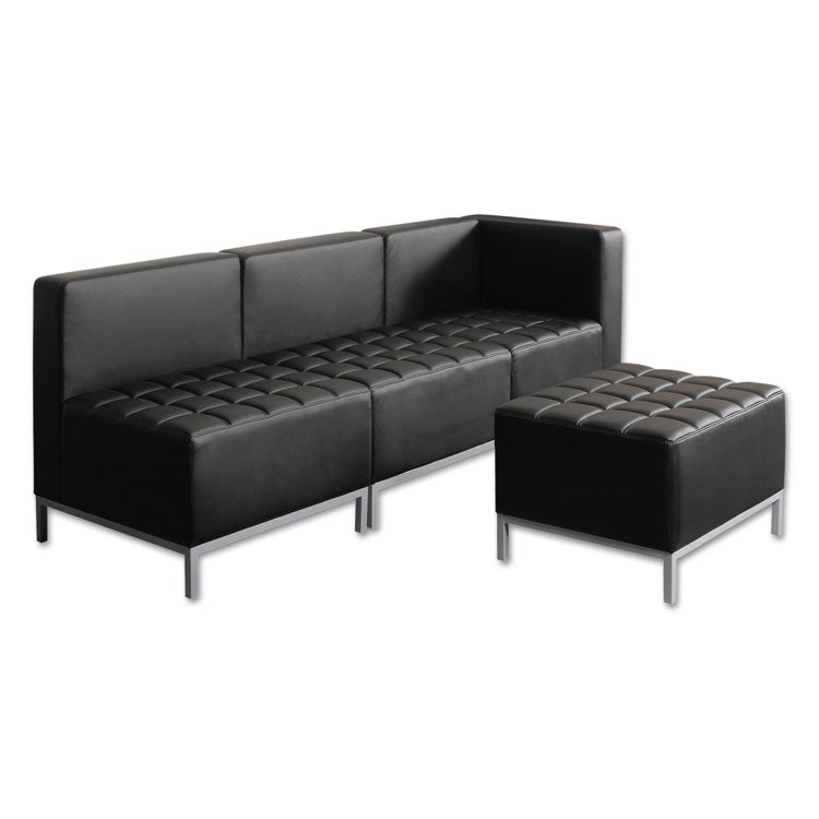 Alera Qub Series Powered Armless L Sectional, 26.38w X 26.38d X 30.5h, Black 10