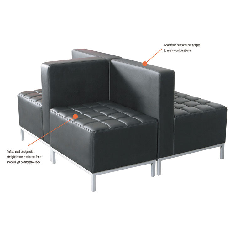 Alera Qub Series Powered Armless L Sectional, 26.38w X 26.38d X 30.5h, Black 8