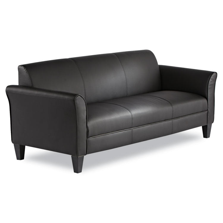 Alera Reception Lounge Furniture, 3-Cushion Sofa, 77w x 31.5d x 32h, Black 2