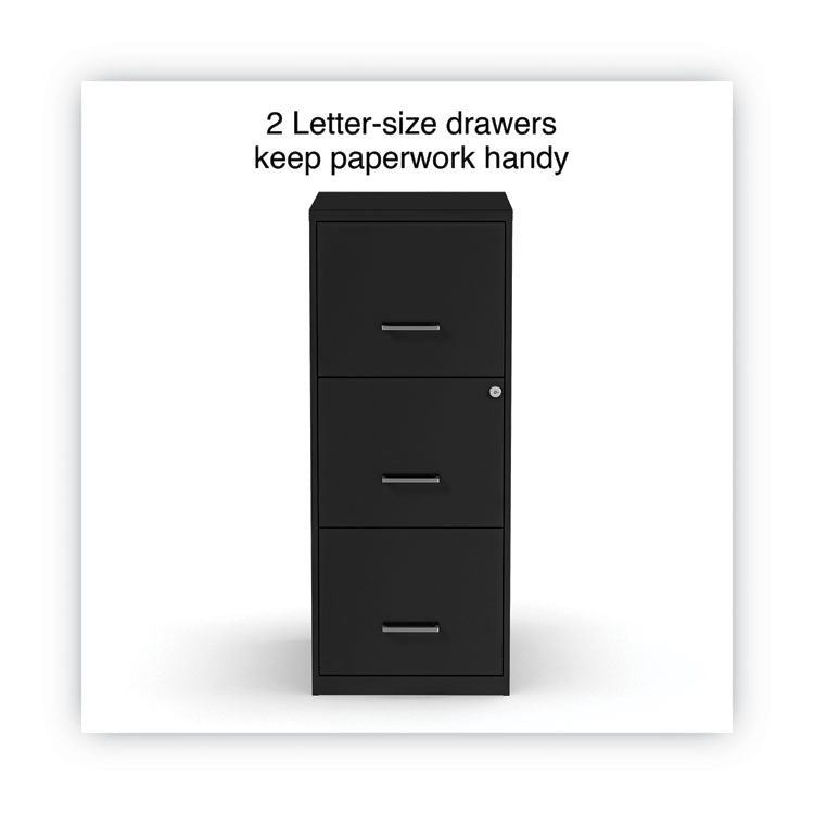 Soho Vertical File Cabinet, 3 Drawers: File/file/file, Letter, Black, 14" X 18" X 34.9" 2