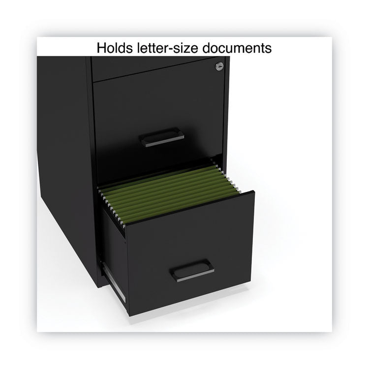 Soho Vertical File Cabinet, 3 Drawers: File/file/file, Letter, Black, 14" X 18" X 34.9" 3