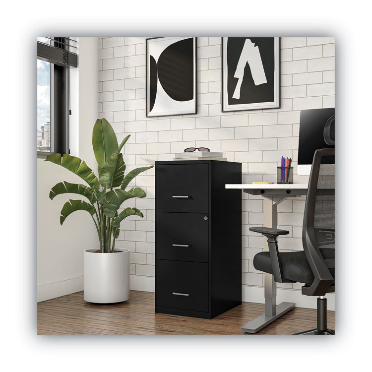 Soho Vertical File Cabinet, 3 Drawers: File/file/file, Letter, Black, 14" X 18" X 34.9" 6