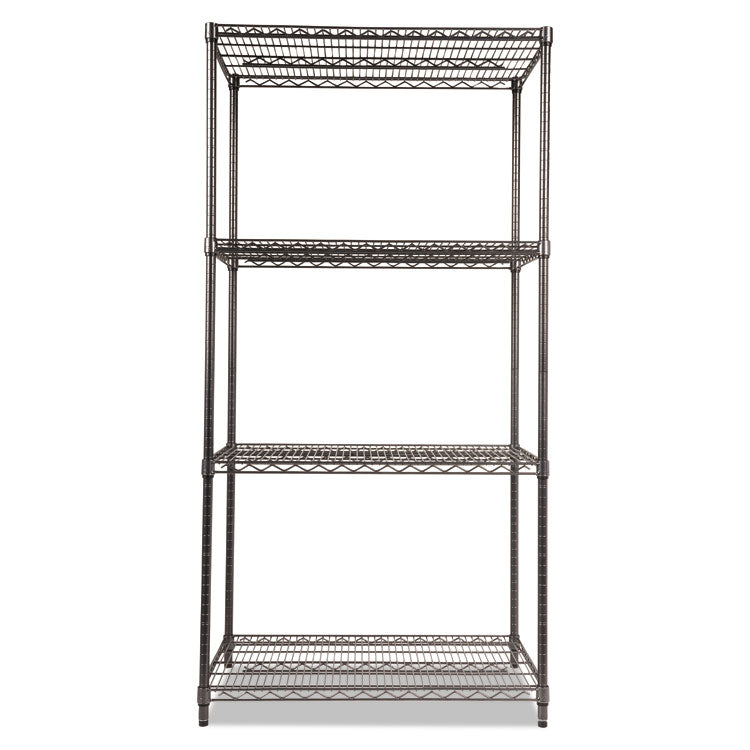 Wire Shelving Starter Kit, Four-Shelf, 36w X 24d X 72h, Black Anthracite 2