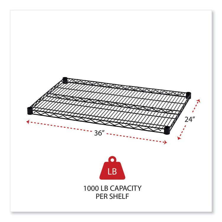 Industrial Wire Shelving Extra Wire Shelves, 36w X 24d, Black, 2 Shelves/carton 2