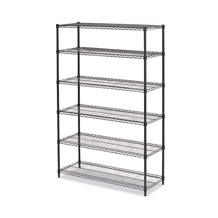 Nsf Certified 6-Shelf Wire Shelving Kit, 48w X 18d X 72h, Black Anthracite 1