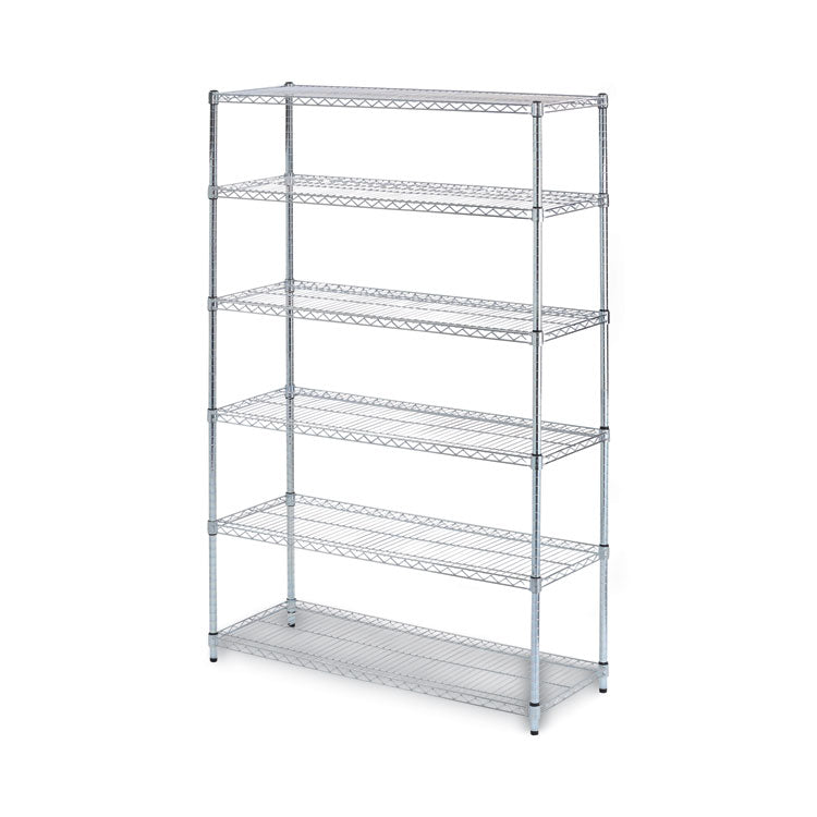 Nsf Certified 6-Shelf Wire Shelving Kit, 48w X 18d X 72h, Silver 1