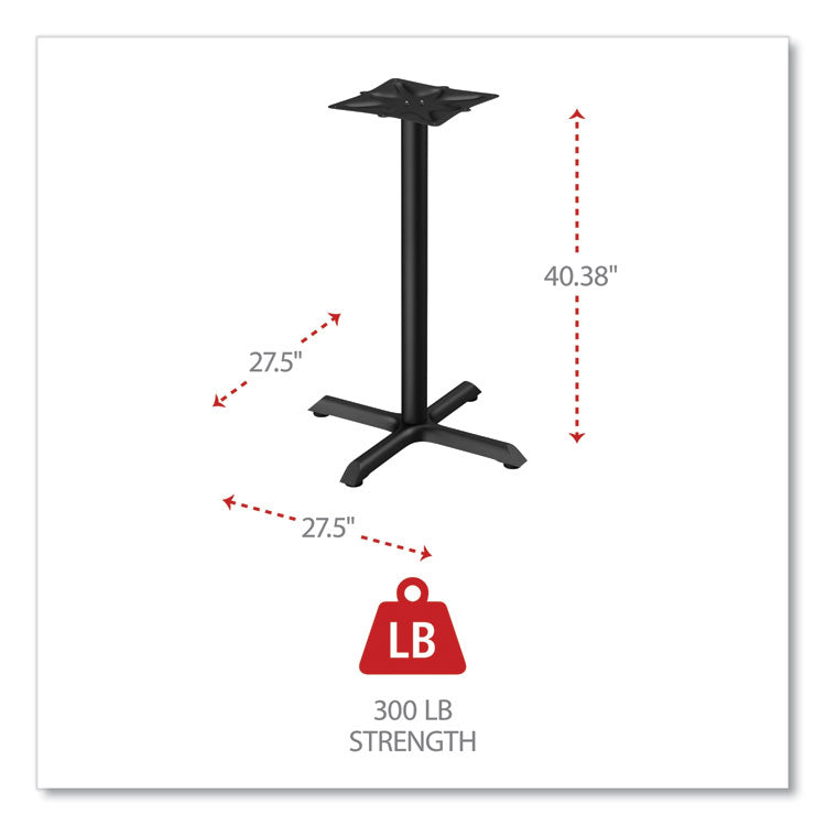 Alera Hospitality Series Single-Column Bases, 27.5" Diameter x 40.38"h, 300 lb Cap, Steel, Black 2