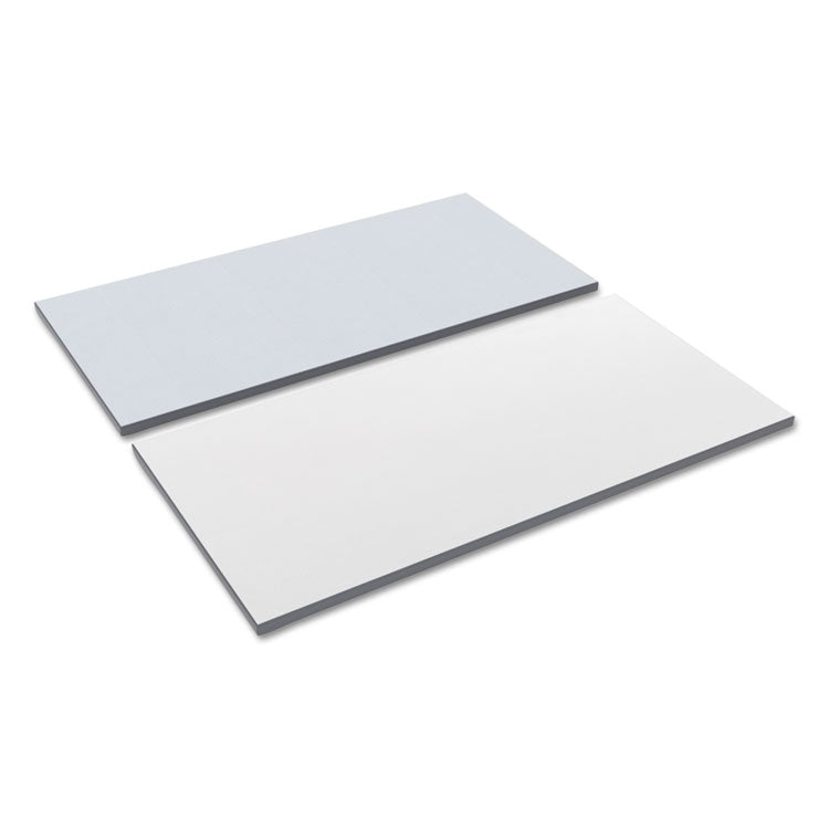 Reversible Laminate Table Top, Rectangular, 47.63w X 23.63d, White/gray 1