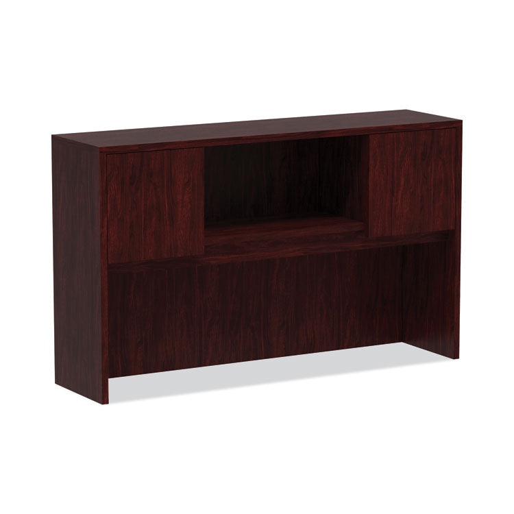 Alera Valencia Series Hutch with Doors, 4 Compartments, 58.88w x 15d x 35.38h, Mahogany 1