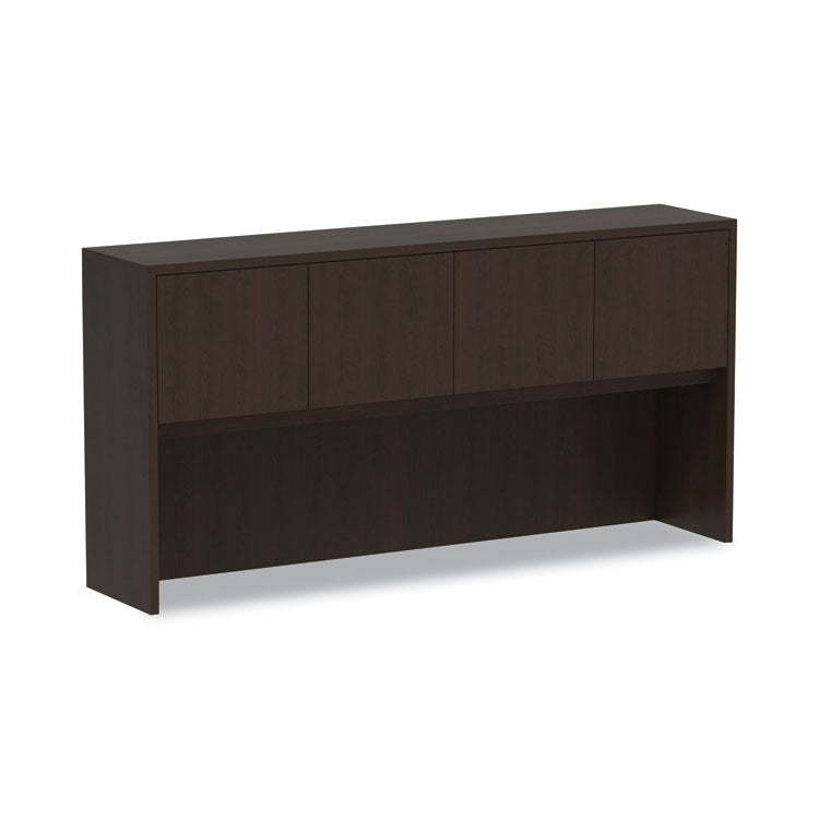 Alera Valencia Series Hutch with Doors, 4 Compartments, 70.63w x 15d x 35.38h, Espresso 1