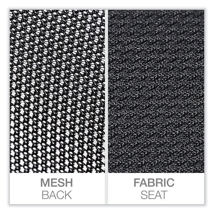 Mesh Back Fabric Task Chair, Supports Up to 275 lb, 17.32" to 21.1" Seat Height, Black Seat, Black Back 2