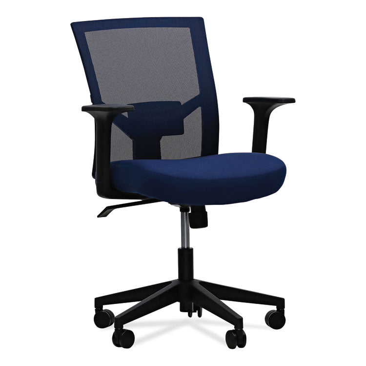 Mesh Back Fabric Task Chair, Supports Up to 275 lb, 17.32" to 21.1" Seat Height, Navy Seat, Navy Back 1