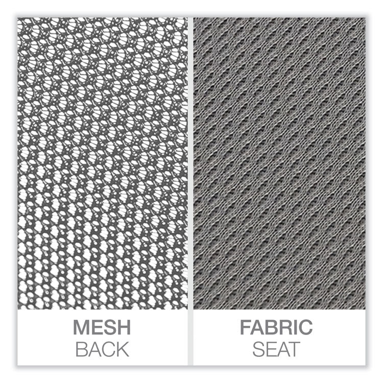 Mesh Back Fabric Task Chair, Supports Up to 275 lb, 17.32" to 21.1" Seat Height, Gray Seat, Gray Back 2