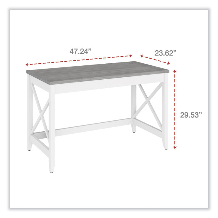 Farmhouse Writing Desk, 47.24" x 23.62" x 29.53", Gray 2