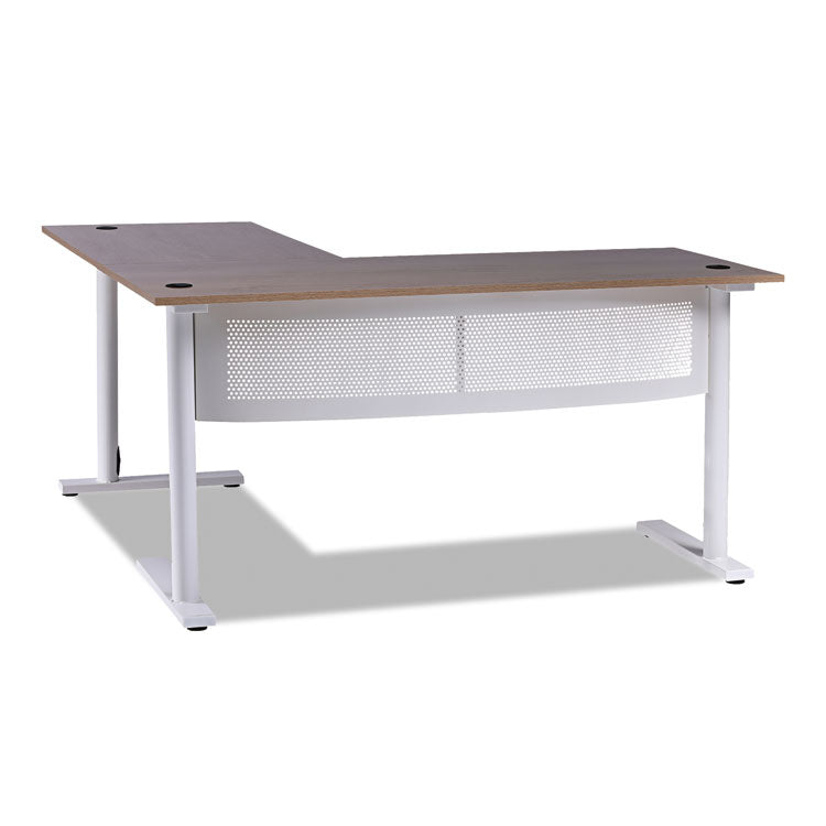 L-Shaped Writing Desk, 59.05" x 59.05" x 29.53", Beigewood/White 1