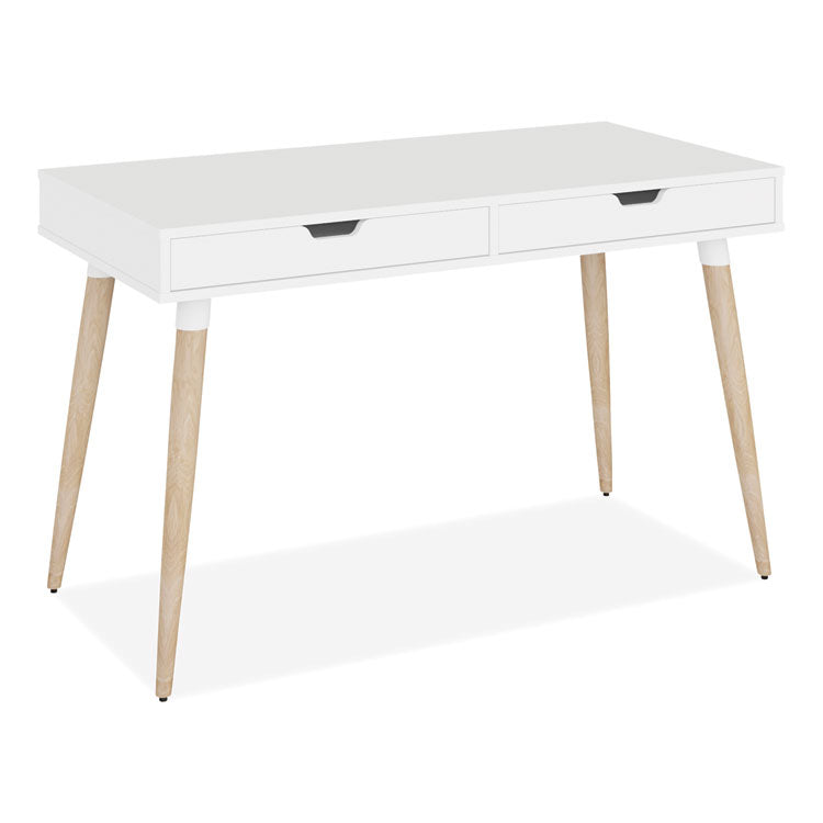 Scandinavian Writing Desk, 47.24" x 23.62" x 29.53", White/Beigewood 1