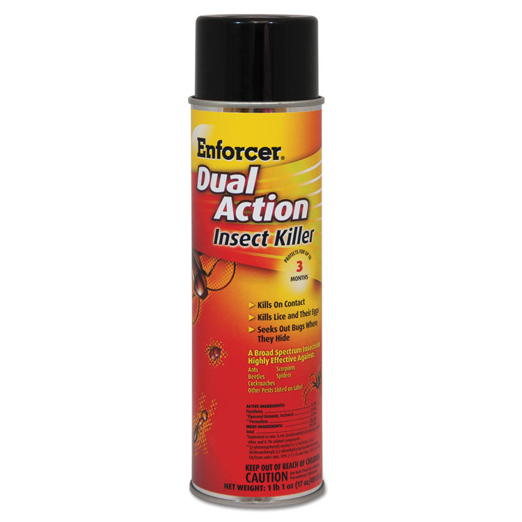 Dual Action Insect Killer, For Flying/Crawling Insects, 17 oz Aerosol Spray, 12/Carton 1