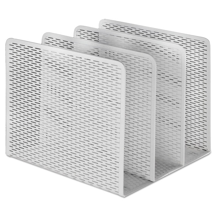 Urban Collection Punched Metal File Sorter, 3 Sections, Letter Size Files, 8" X 8" X 7.25", White 1