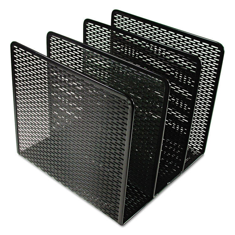 Urban Collection Punched Metal File Sorter, 3 Sections, Letter Size Files, 8" X 8" X 7.25", Black 1