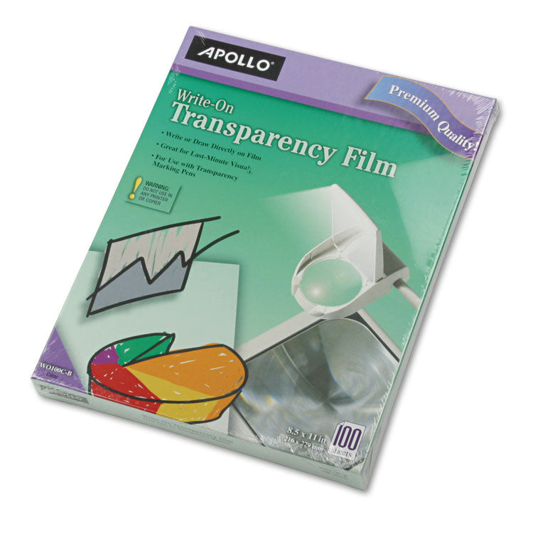 Write-On Transparency Film, 8.5 X 11, 100/box 1