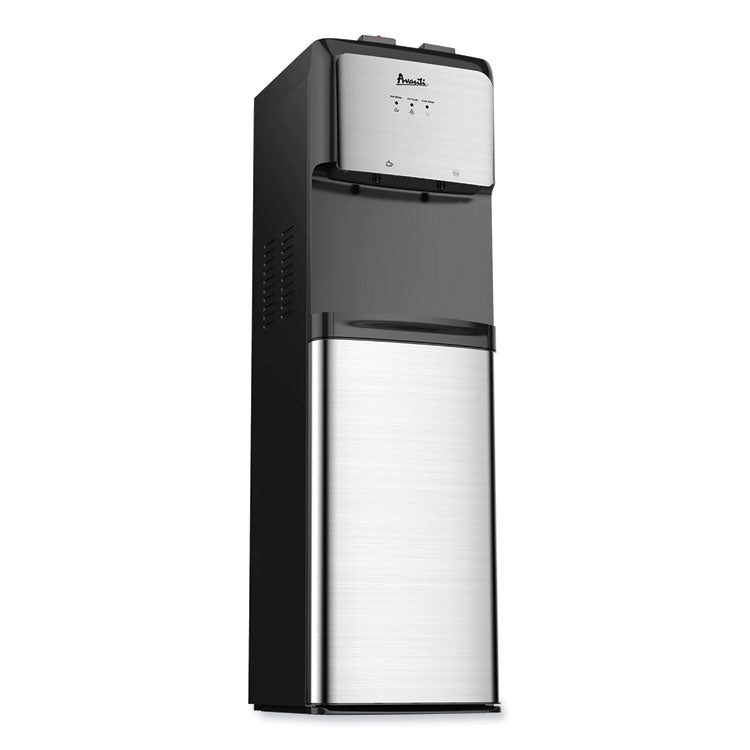 Bottom Loading Water Dispenser with UV Light, 3 to 5 gal, 41.25 h, Black/Stainless Steel 1