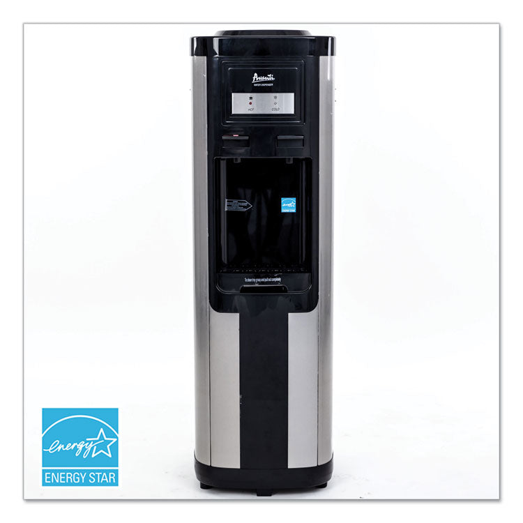 Hot and Cold Water Dispenser, 3-5 gal, 13 dia  x 38.75 h, Stainless Steel 1