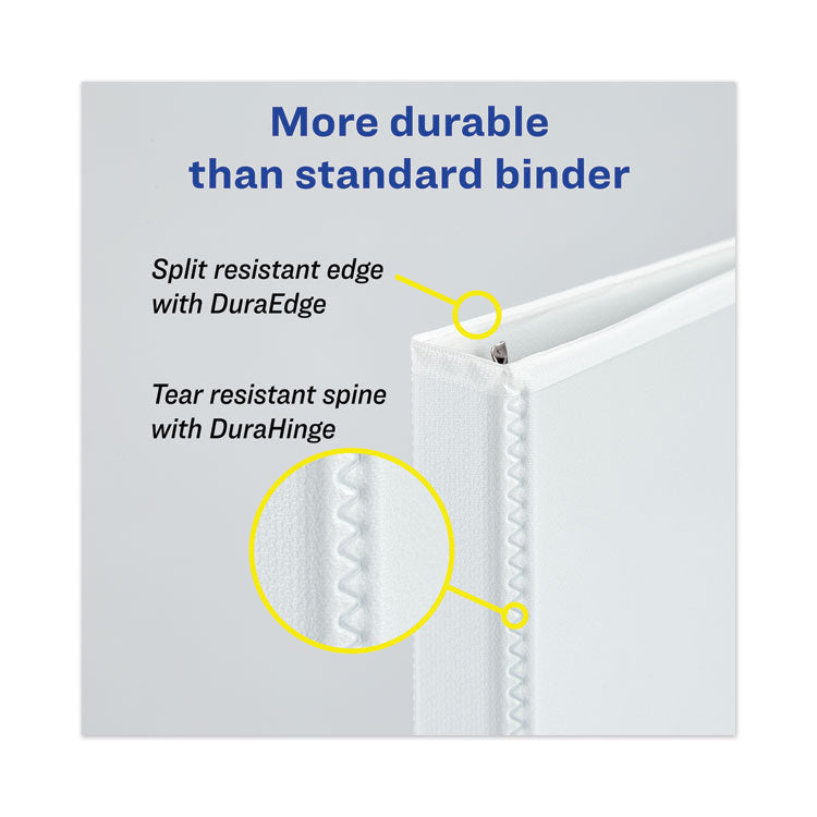 Heavy-Duty View Binder With Durahinge, One Touch Ezd Rings And Extra-Wide Cover, 3 Ring, 3" Capacity, 11 X 8.5, White, (1321) 4