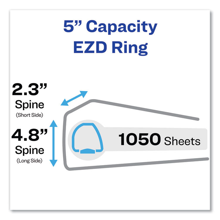 Durable Non-View Binder With Durahinge And Ezd Rings, 3 Rings, 5" Capacity, 11 X 8.5, Black, (8901) 2