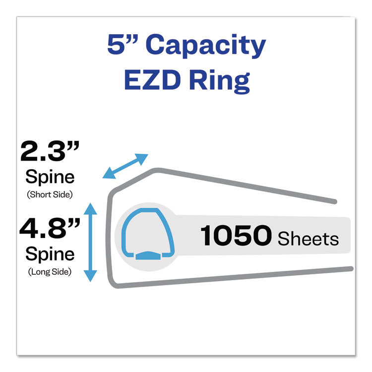 Durable View Binder With Durahinge And Ezd Rings, 3 Rings, 5" Capacity, 11 X 8.5, Black, (9900) 2