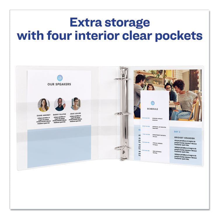 Durable View Binder With Durahinge And Ezd Rings, 3 Rings, 5" Capacity, 11 X 8.5, White, (9901) 5