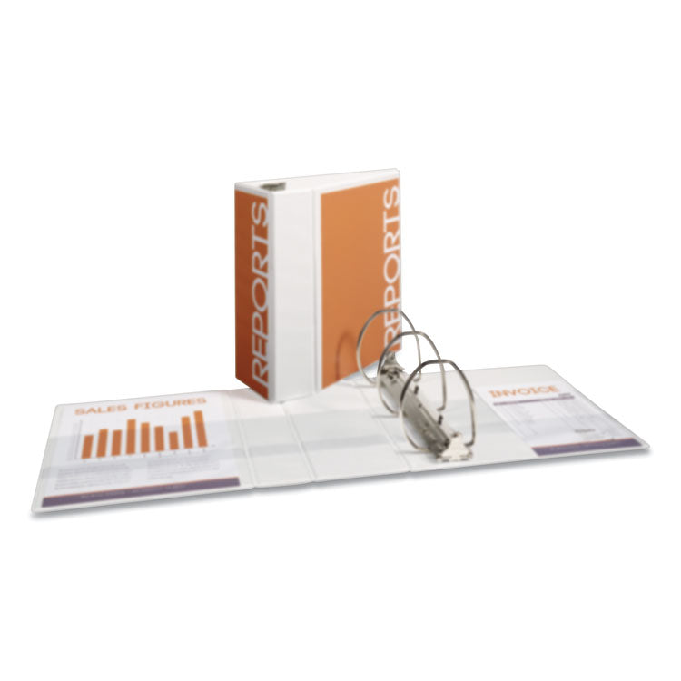 Durable View Binder With Durahinge And Ezd Rings, 3 Rings, 5" Capacity, 11 X 8.5, White, (9901) 9