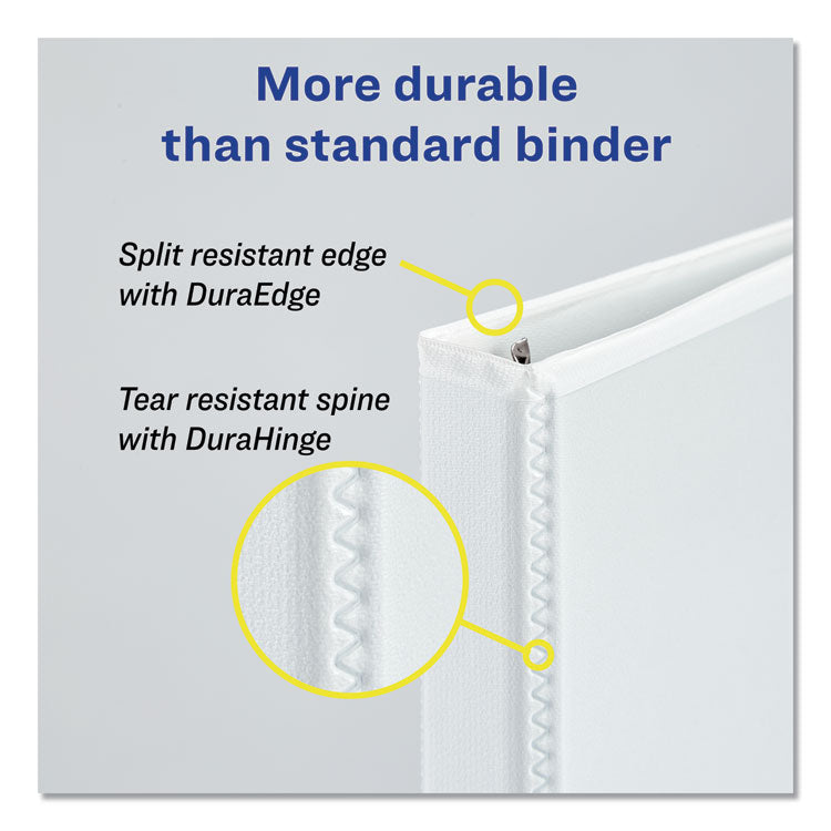 Durable View Binder With Durahinge And Ezd Rings, 3 Rings, 5" Capacity, 11 X 8.5, White, (9901) 4