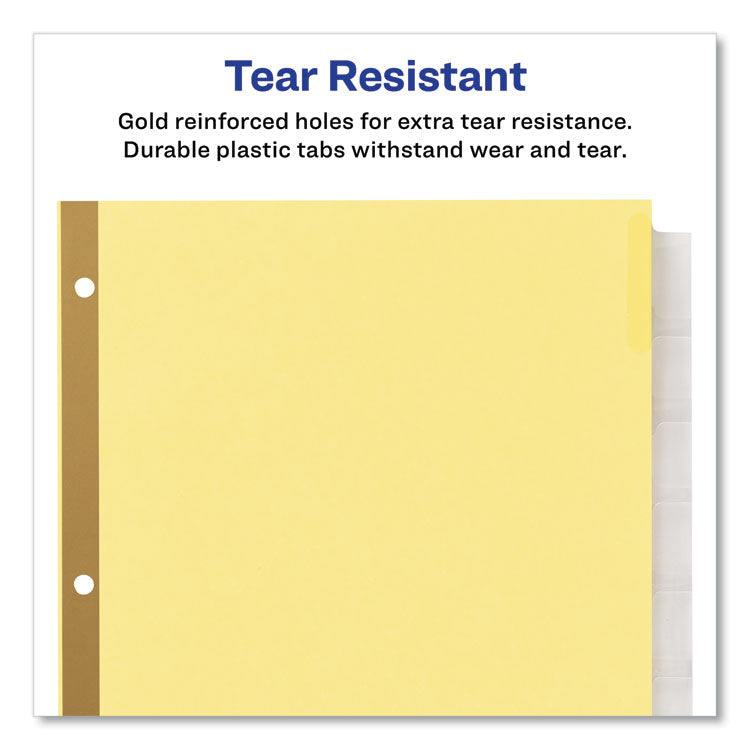 Insertable Big Tab Dividers, 8-Tab, Double-Sided Gold Edge Reinforcing, 11 x 8.5, Buff, Clear Tabs, 24 Sets 6