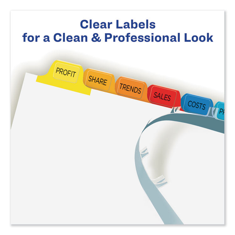 Print and Apply Index Maker Clear Label Dividers, 12-Tab, Color Tabs, 11 x 8.5, White, 5 Sets 3