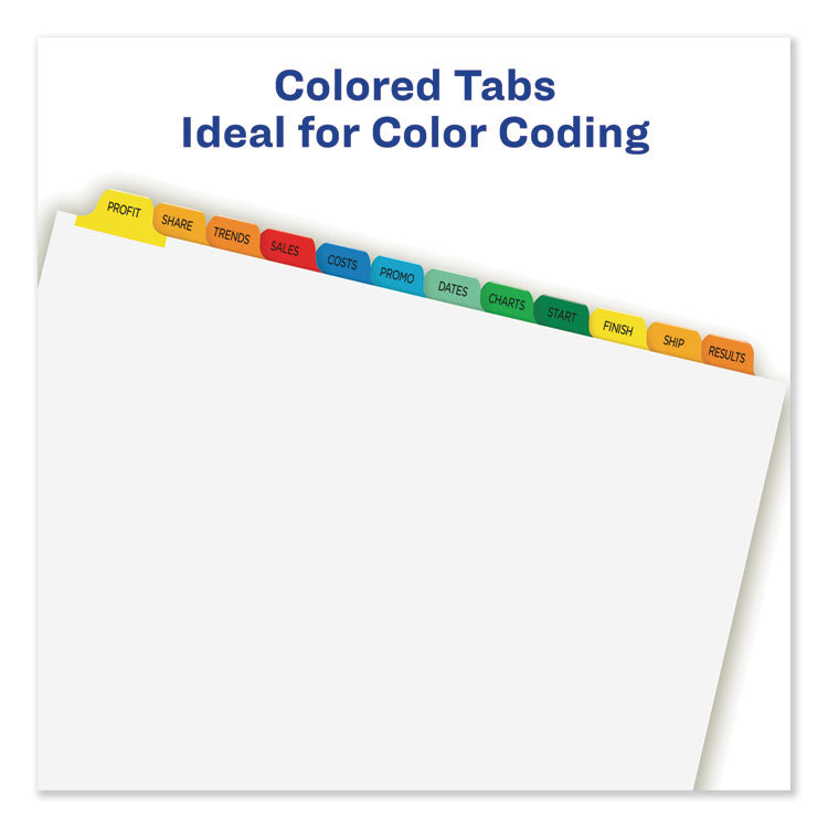 Print and Apply Index Maker Clear Label Dividers, 12-Tab, Color Tabs, 11 x 8.5, White, 5 Sets 6