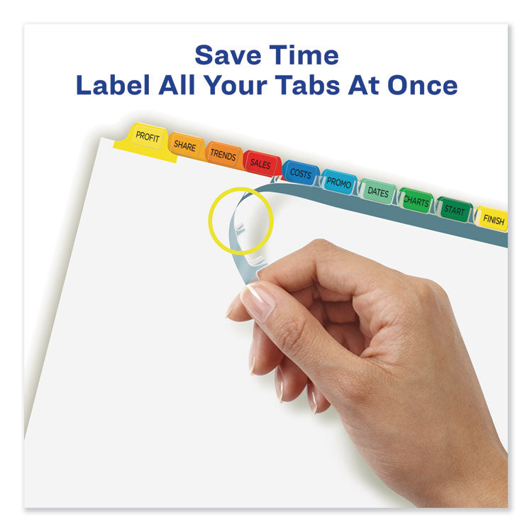 Print and Apply Index Maker Clear Label Dividers, 12-Tab, Color Tabs, 11 x 8.5, White, 5 Sets 4