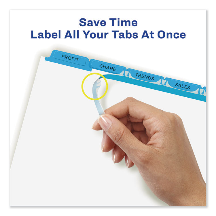 Print and Apply Index Maker Clear Label Dividers, 5-Tab, Color Tabs, 11 x 8.5, White, Blue Tabs, 5 Sets 4