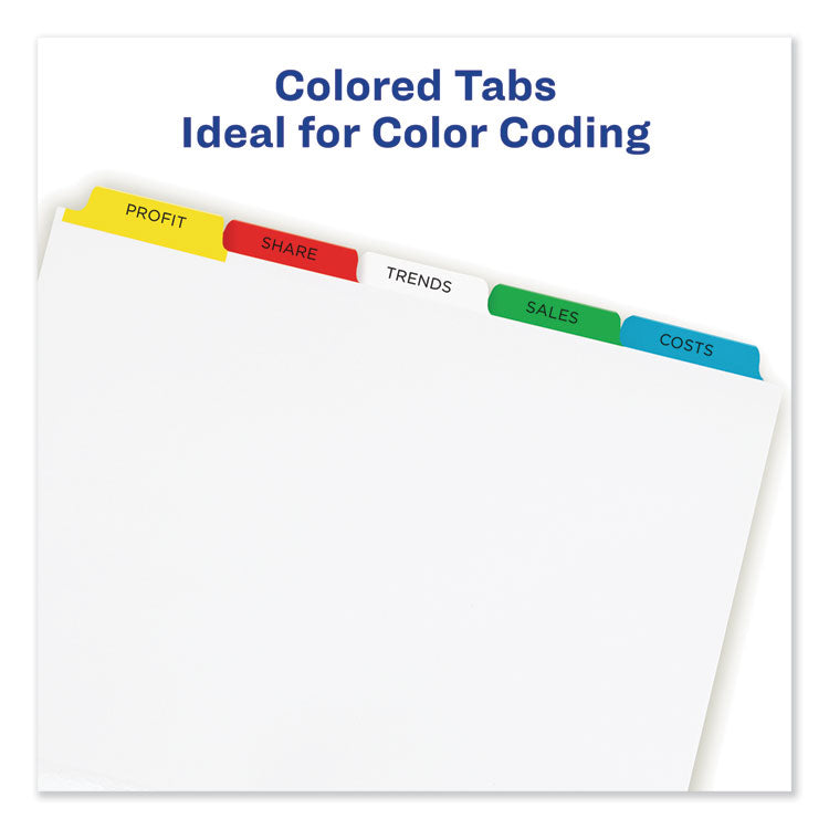 Print and Apply Index Maker Clear Label Dividers, 5-Tab, Color Tabs, 11 x 8.5, White, Traditional Color Tabs, 5 Sets 6