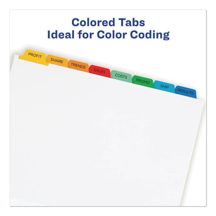 Print and Apply Index Maker Clear Label Dividers, 8-Tab, Color Tabs, 11 x 8.5, White, Traditional Color Tabs, 5 Sets 6