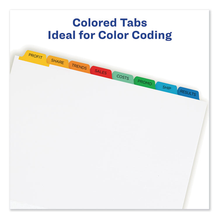 Print and Apply Index Maker Clear Label Dividers, 8-Tab, Color Tabs, 11 x 8.5, White, Traditional Color Tabs, 25 Sets 6