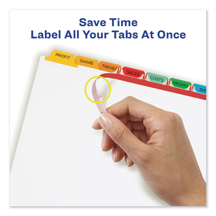 Print and Apply Index Maker Clear Label Dividers, 8-Tab, Color Tabs, 11 x 8.5, White, Traditional Color Tabs, 25 Sets 4