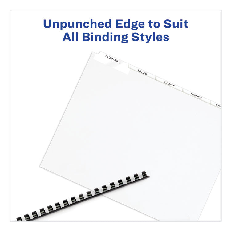 Print and Apply Index Maker Clear Label Unpunched Dividers, 5-Tab, 11 x 8.5, White, 5 Sets 6