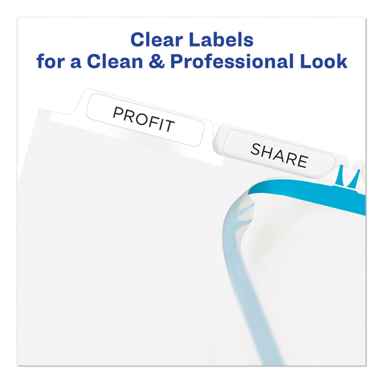 Print and Apply Index Maker Clear Label Dividers, 5-Tab, White Tabs, 11 x 8.5, White, 5 Sets 3