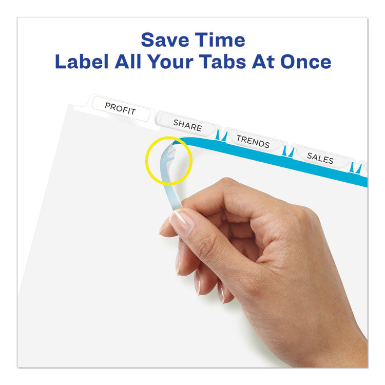 Print and Apply Index Maker Clear Label Dividers, 5-Tab, White Tabs, 11 x 8.5, White, 5 Sets 4